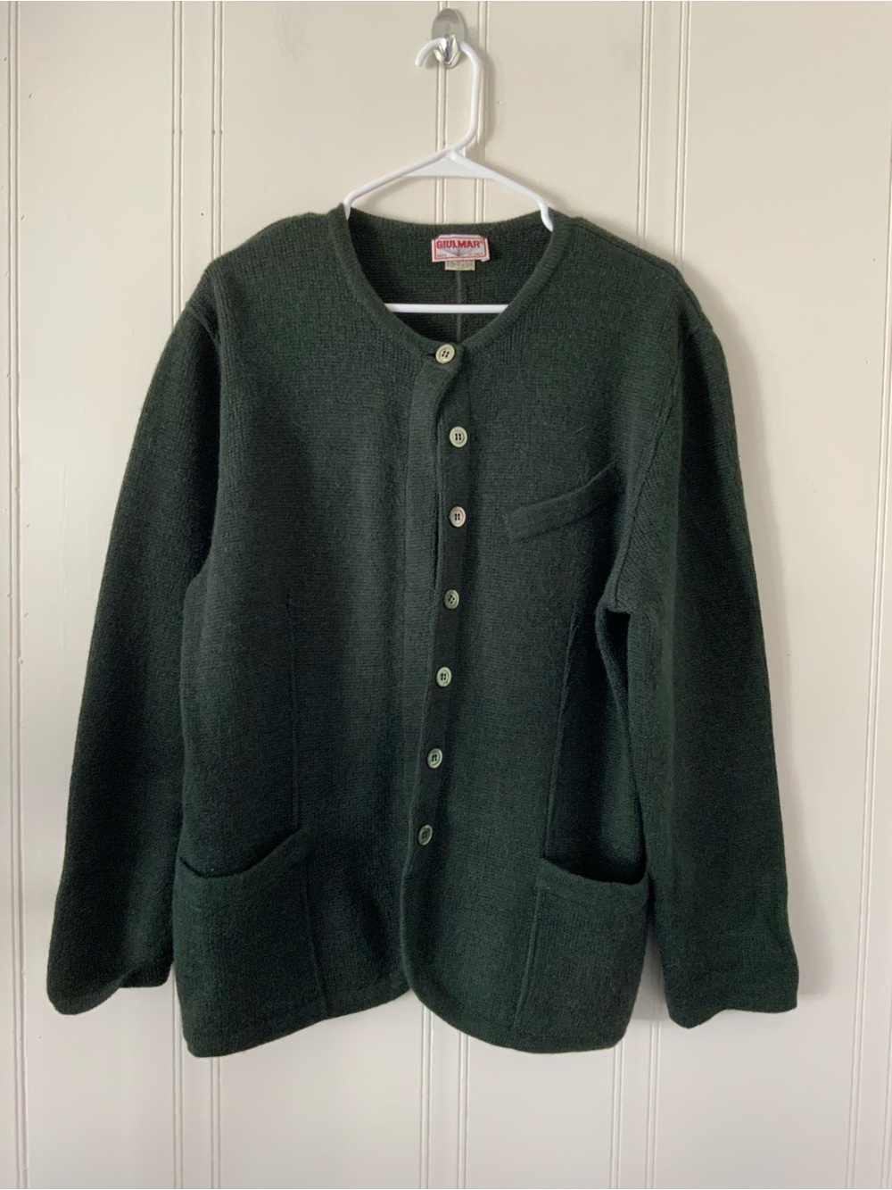 Men's Forest Green Button Cardigan Sweater
